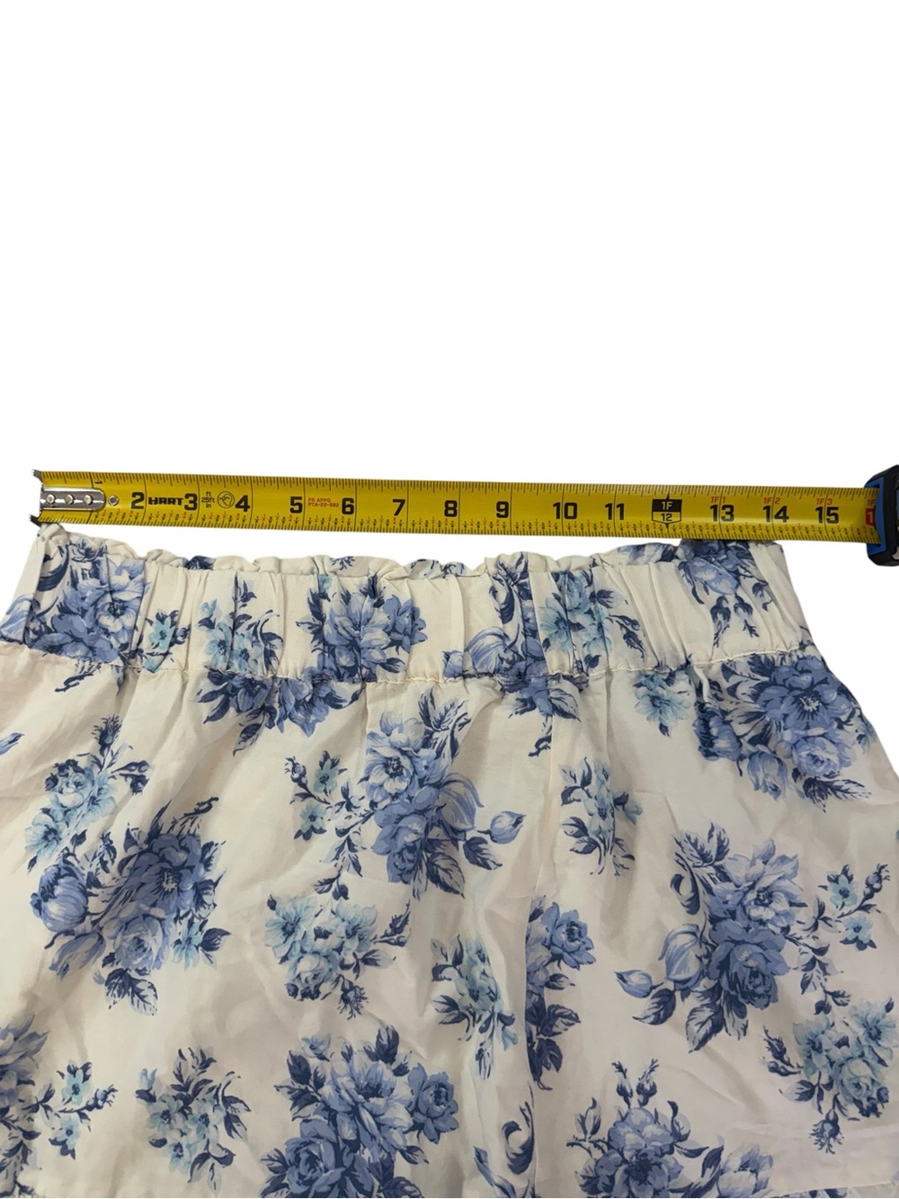 LOFT White Mini Skirt with Blue Floral Eyelet Hem - Picture 6 of 7